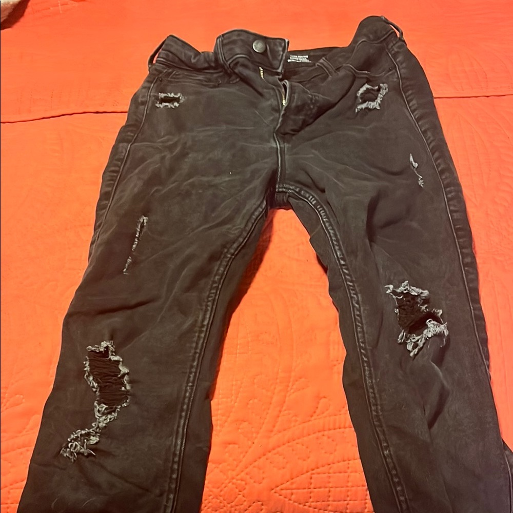 Old Navy Black Distressed Jeans